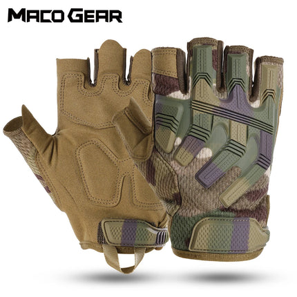 Tactical Half Finger Gloves Outdoor Sport Cycling Hunting Shooting Camping Hiking Combat Bicycle Non-slip Shock-proof Gear Men