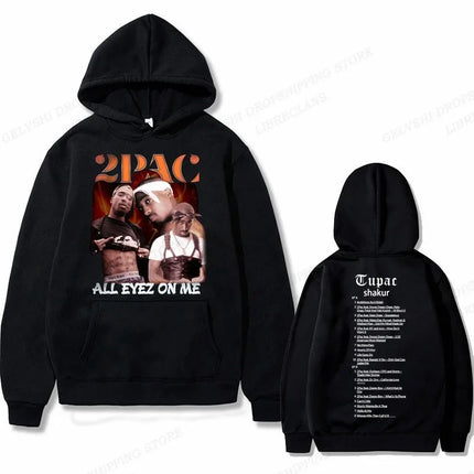 Tupac 2pac Graphic Hoodie Men Clothing Fashion Oversized Hip Hop Comfortable Autumn Winter Sweatshirt Male Casual Fleece Hoodies