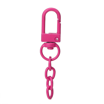 10pcs/lot Keyring Lobster Clasp Spring Buckle With Chains Colored Keychains For DIY Jewelry Making Key Ring Hooks Bags Buckle