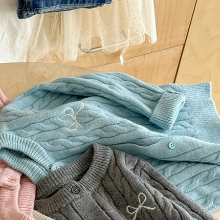 New Children's Fashion Baby Girl Autumn Sweater  Winter Baby Girl Clothes Solid Color Autumn Knitted Cardigan Spring and Autumn