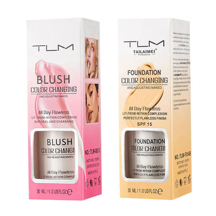 Warming Blush Liquid Foundation Temperature Color Changing Foundation, Naturally Blends Moisturizing Foundation Base Makeup 30ml