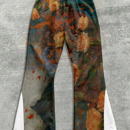 Y2k Flared Pants Men Loose 3D Print Trousers Casual Sweatpants Mid Waist Sporty Female Clothes Streetwear Hip Hop Vintage Pants