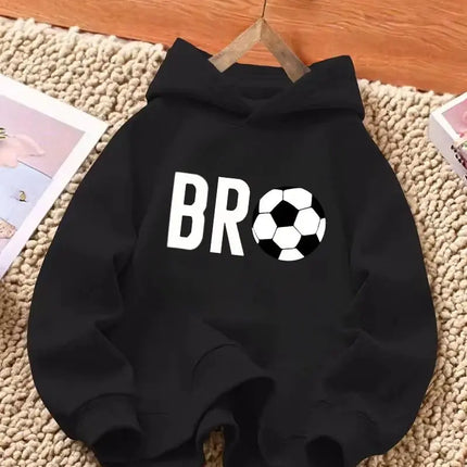 Autumn Casual And Fashionable Letter-Printed Hooded Sweatshirt For Boys