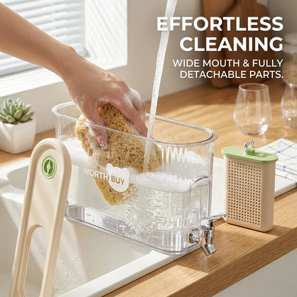 4L Transparent  Plastic Water Kettle Refrigerator Juice Beverage Container Large Capacity Cold Water Jug With Faucet & Filter