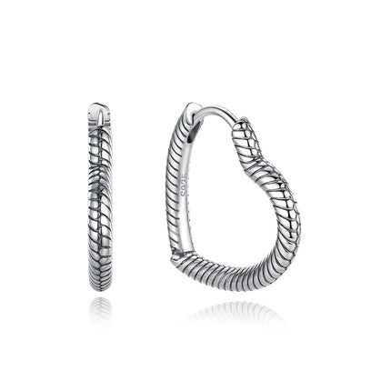 New 2026 Original 925 Sterling Silver Earrings For Women Piercing Hoop Love Heart Earings Rose Gold Wedding Gift Luxury Jewelry