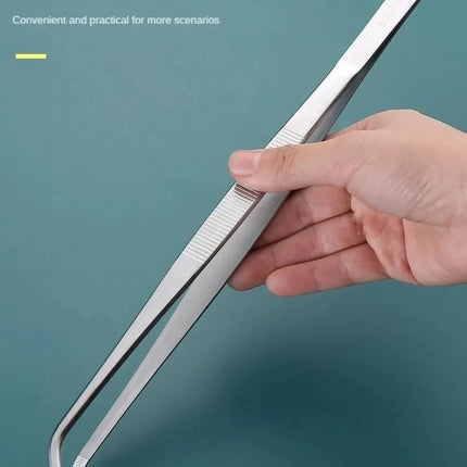 Stainless Multifuctional Steel Elbow Tweezers Aquarium Clip Long Tongs Medical Tweezers Forceps Pet Feeding Tools Non-slip