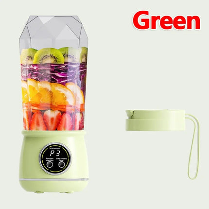 New 10 Blades Portable Fruit Juicer 550ml Capacity 3 Gears USB Rechargeable Blender Ice Crusher for Shakes and Smoothies Juicer