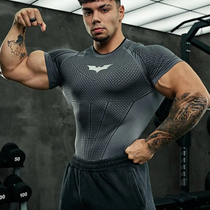 Men's Slim Fit Sports T-Shirt Quick-Dry Running Training Gym Breathable