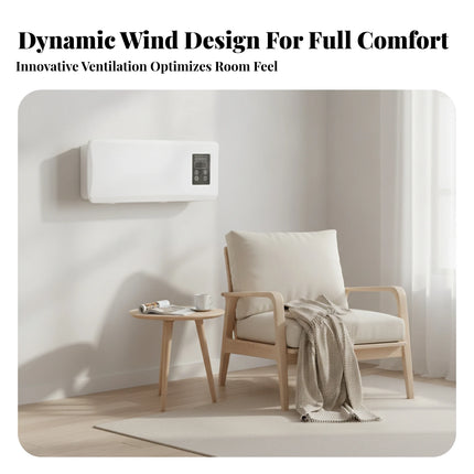 Wall-Mounted Electric Heater Rectangular Electric Wall Heater Home Heating White Housing Black Control Panel