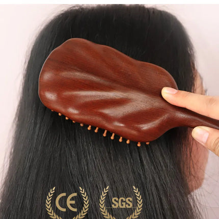 Detangling Hair Brush Women Custom Name Sandalwood HairBrush Wide Tooth Paddle Hairbrush Wood Comb for Hair Massage Scalp Brush