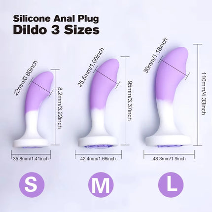 3 color Silicone Anal Plug 3 Sizes Butt Plug Crystal Base Analplug Sex Toys For Woman Men Anal Toys Anal Dildo Adult Toys