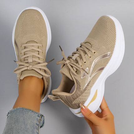 Spring and Autumn New Women's Casual Lace-Up Comfortable, Breathable, Lightweight and Wear-Resistant Sports Shoes
