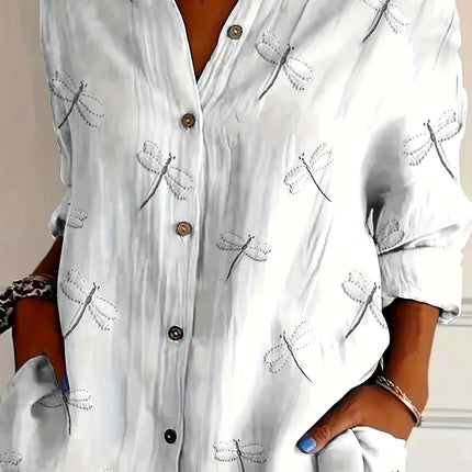 Women Plus Size Woven Spring And Summer  Fashion Shirt