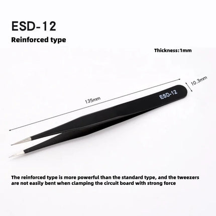 Stainless Steel Tweezers Set,Pointed,Elbow,Flat Head Tweezers Set Hand Tools Industrial Repair Tools Anti-static