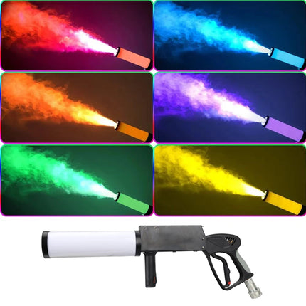 Handled LED Co2 Cannon DJ Party Co2 Dj Fog Jet with Spiral RGB Fog Gun Stage Effect Smoke Machine for Nightclub Wedding Disco