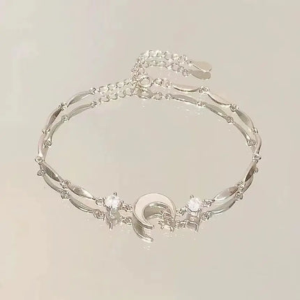 Korean Elegant Cherry Blossom Bow Zircon Bracelet For Women Y2K Sweet Girls Crystal Flowers Bracelets Wedding Party Jewelry Gift
