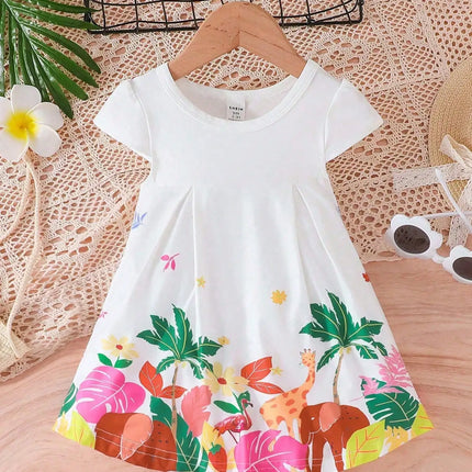 Summer Baby Girl's Sweet Outdoor Dress, Cute Western-Style Chic Casual Skirt, Comfortable And Breathable Holiday Style