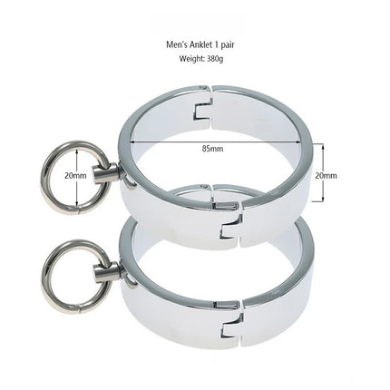 1 Pair Stainless Steel Handcuffs Metal Anklet Foot Cuffs Erotic SM Bondage Adult Game Couple Slave Restraint Sex Toys Men Women