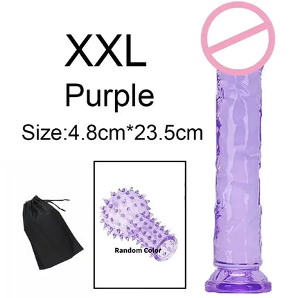 Woman Realistic Purple Anal Butt Plug Dildo Masturbator Soft Penis Beginner Dildo With Strong Suction Cup Anal Adult Sex Toys 18