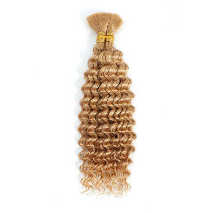 Deep Wave Bulk Human Hair for Braiding No Weft Human Braiding Hair For Boho Braids Brazilian Virgin Human Hair Extensions 33#