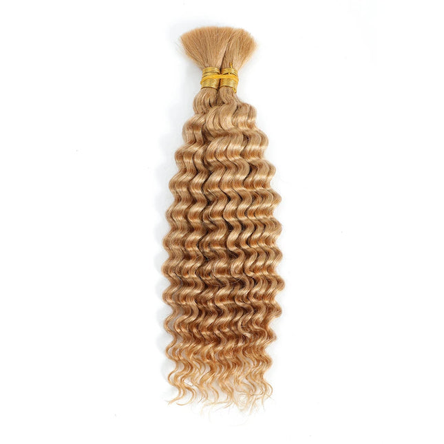 Bulk Braiding Hair Human Hair Deep Wave Colored Unprocessed No Weft Boho Braids Human Hair Bulk Extensions Brazilian Remy Hair