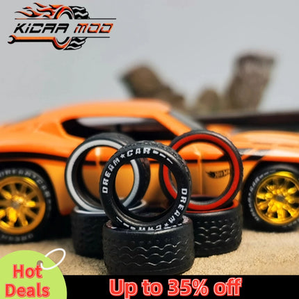 1/64 Rubber Tires For Wheels on Hot Wheels Detail-up Replacement Parts for Hotwheels Model Car Toys 11mm/13mm (2 Sets)