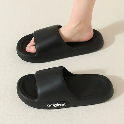 Summer Platform Cloud Slippers Women Lightweight Solid Color Soft Sole EVA Pillow Slides Woman Couple Non Slip Beach Flip Flops