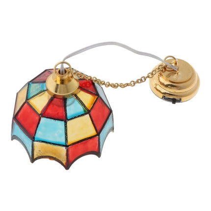1:12 Scale Mini LED Chandelier Ceiling Lamp Model Dollhouse Miniature Accessory Living Room Bedroom Toy for Doll House Decoratio