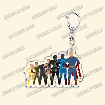 Popular TV Show Keychains Homelander Billy Butcher Starlight Vought Key Chain Ring for Bag Superhero Keyring Jewelry Fans Gifts