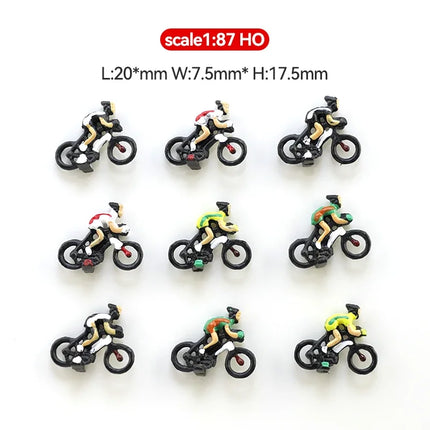 Model Railway HO Scale 1:87 Cyclist Photographer Cycling 15 Different Poses Bicycle Motorcycle