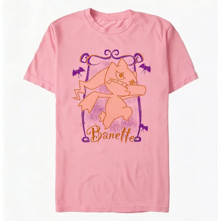 Bandai New Pokemon Banette Haunting Print High Quality Men's Short Sleeve Parent-Child Loose Comfortable T-Shirt