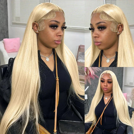 Blonde 613 Lace Frontal Wigs 4x4 Glosure Bone Straight 13X4 Lace Front Wigs 13X6 Human Hair Closure Wigs For Women 200 Density