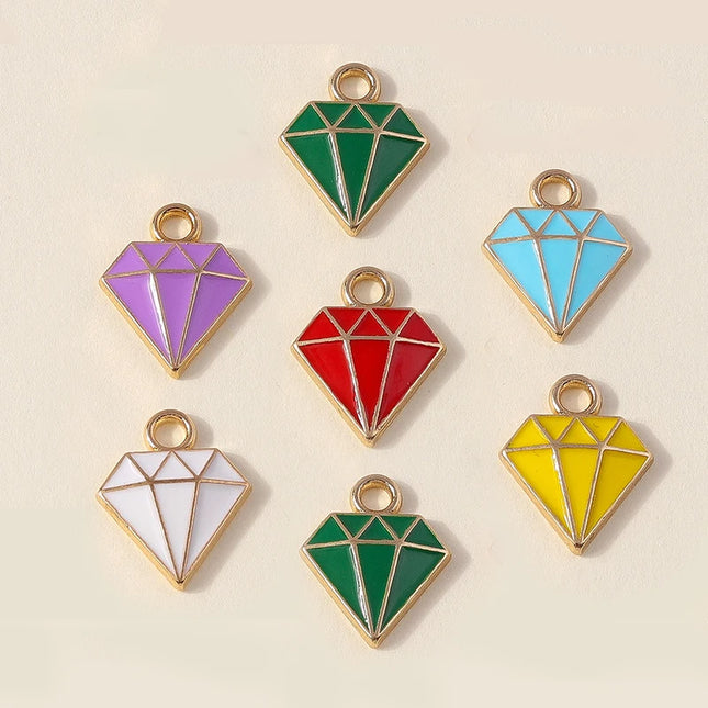 10pcs 11x14mm Cute Enamel Triangle Shape Charms Pendants for Jewelry Making Drop Earrings Necklace Bracelets DIY Crafts Supplies