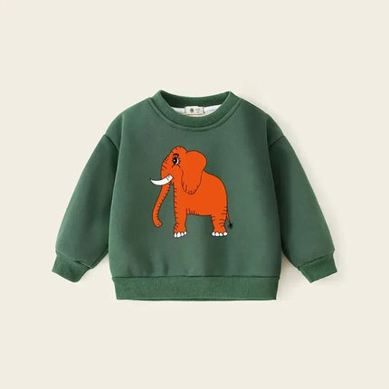 Winter Kids Sweatshirts Plus Velvet Children Pullover 2024 Warm Boy T-shirts Cartoon Girls Fleece Hoodies Baby Outerwear Clothes