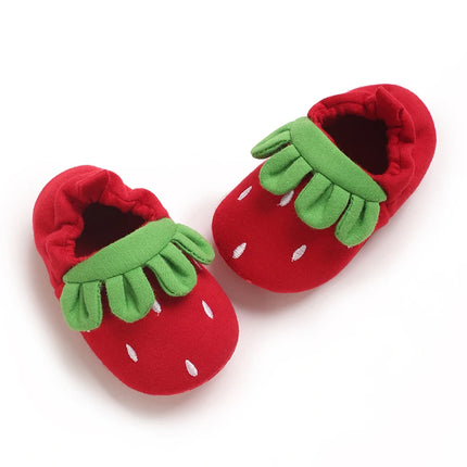 Spring and Autumn Baby Girl Baby Shoes Cute Strawberry Casual Sports Shoes Elastic Mouth Comfortable Baby Walking Shoes