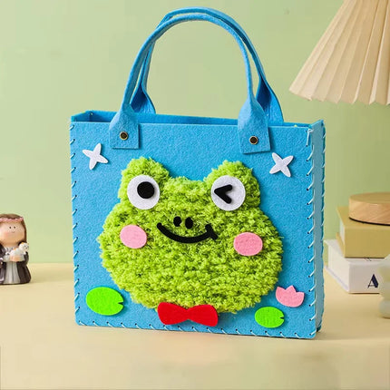 DIY Sewing Felt Bag Set Kids Education Toy Cute Cartoon Animal Hand Bag Safe Needle Thread Craft Kits for Girls Birthday Gifts