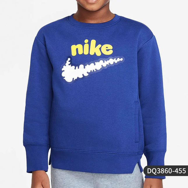Nike Official Current Season Kids' Round Neck Loose Fit Sweatshirt DQ3860-455