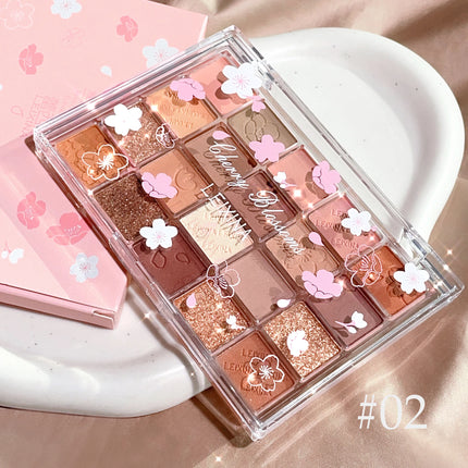 20 color eyeshadow tray, matte shimmer high pigment makeup, multi-color brown tone long-lasting daily wear eyeshadow, suitable f