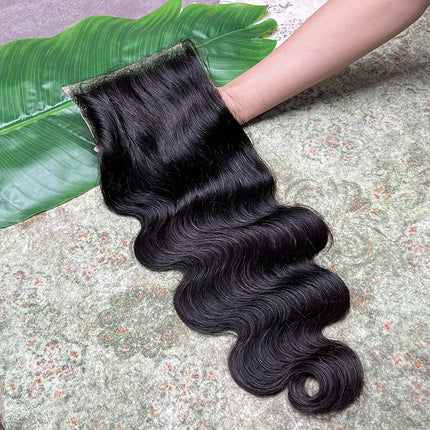 6X6 Body Wave HD Lace Closure Invisible HD Lace Melt Skin PrePlucked Bleached Knots 100% Raw Virgin Human Hair Natural Color