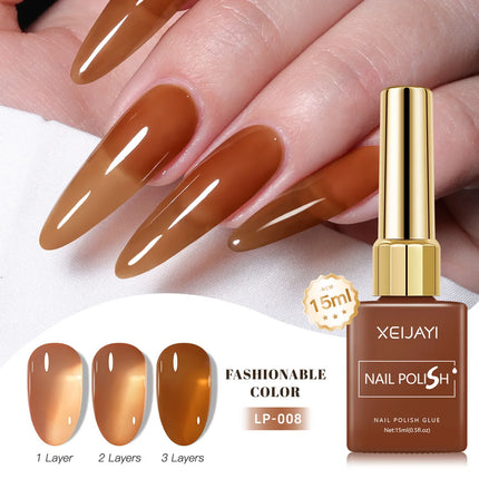 Colored Square Bottle Nail Varnish Gel 60 Colors Gloss Matte Ice-clear Nail Polish Fruit Green Nail Art Soak Off UV Gel Lacquer