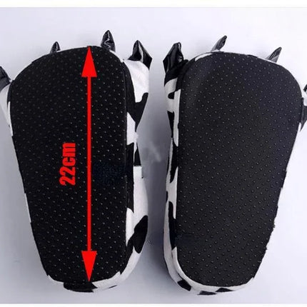 Tiger Animal Paw Slippers For Boy Girl Unisex Kids Cute Monster Claw Slippers Cartoon Soft Plush Warm Home Slippers Child Shoes