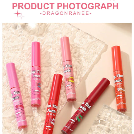 Matte Liquid Lipstick Waterproof Peel Off Lip Glaze Long Lasting Non Transfer Tear Away Lip Tattoo Set Sexy Red