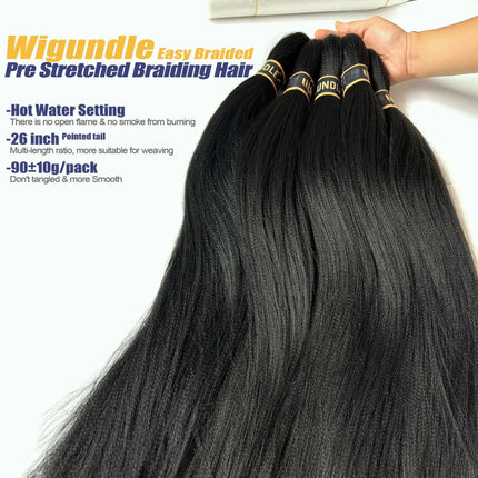 EZ Pre-stretched Braiding Hair Ombre Professional Easy Crochet Braid Hair 26 Inch 90g Hot Water Setting Synthetic Crochet Hair