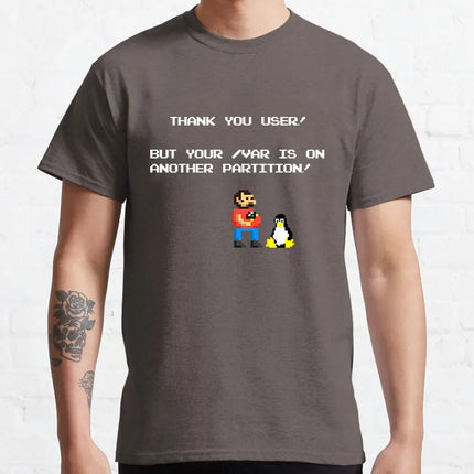 linux tux mario like troll Linux Just Sudo It Geek command computer softwar admin funny t shirt 100% cotton printed plus size