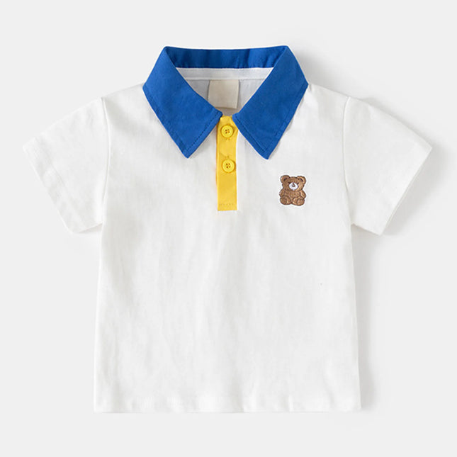 Toddler Boys Summer POLO Shirt Children's Clothes Kids Turn-Down Collar Tee Boy Short Sleeve Polos Tops 3 4 6 7 10 Years