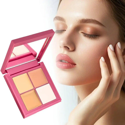 Four Color Concealer Waterproof Covers Acne Scars And Dark Circles Nasolabial Fold Lightweight Facial Brightening Foundation