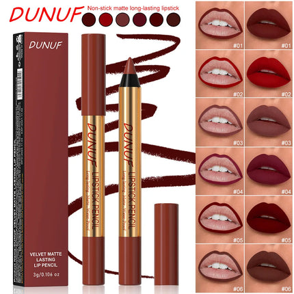 Waterproof Matte Lipliner Pencil Dark Red Contour Tint Lipstick Long Lasting Non-stick Cup Lip Liner Sexy Lips Makeup Cosmetics