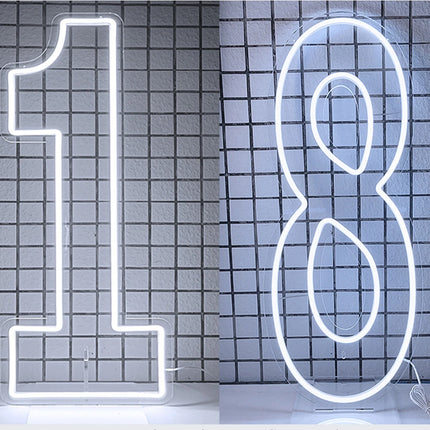 Extra-Large LED Neon Numbers Sign 76cm/100cm Stand up & Wall Mounted for Birthday Wedding Celebration Party Decor
