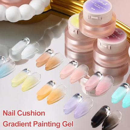 1Jar Cushion Patting Gel Polish Ombre Black White Peach Pat Pat Gel Nail Polish Drawing Liner French Nail Cushion Gradient Gel