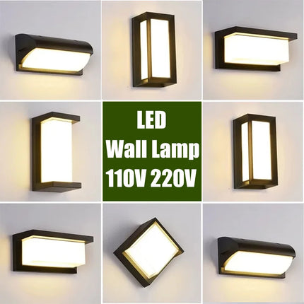 Waterproof LED Wall Light 110V 220V For Outdoor Pathway Stairway Porch Balcony Garden Wall Mount Indoor Exterior Wall Lamp